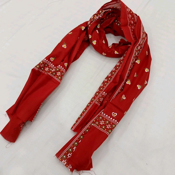 Twokart Cotton 265 GSM Bath, Face, Hair, Hand, Beach Gamcha (Red) Chanderi Gamchha - Free Size, Red