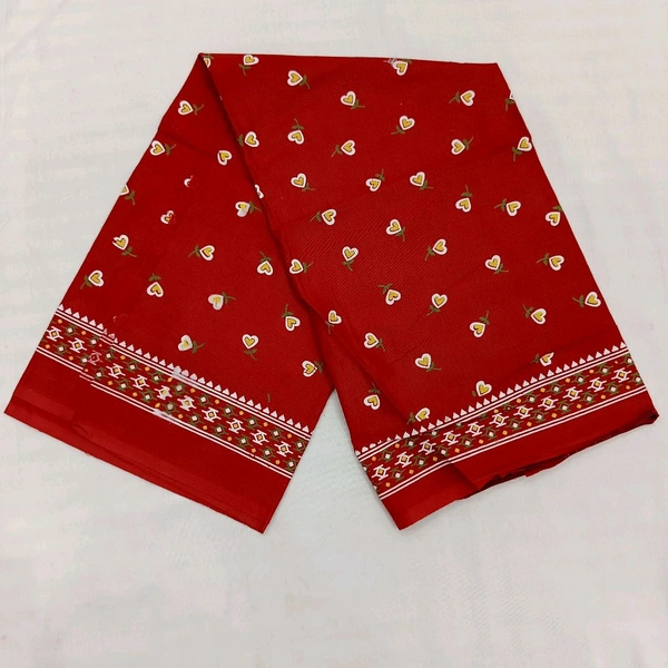 Twokart Cotton 265 GSM Bath, Face, Hair, Hand, Beach Gamcha (Red) Chanderi Gamchha - Free Size, Red