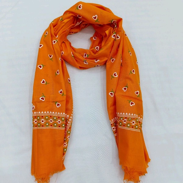 Twokart Cotton 265 GSM Bath, Face, Hair, Hand, Beach Gamcha (Red) Chanderi Gamchha - Free Size, Web Orange