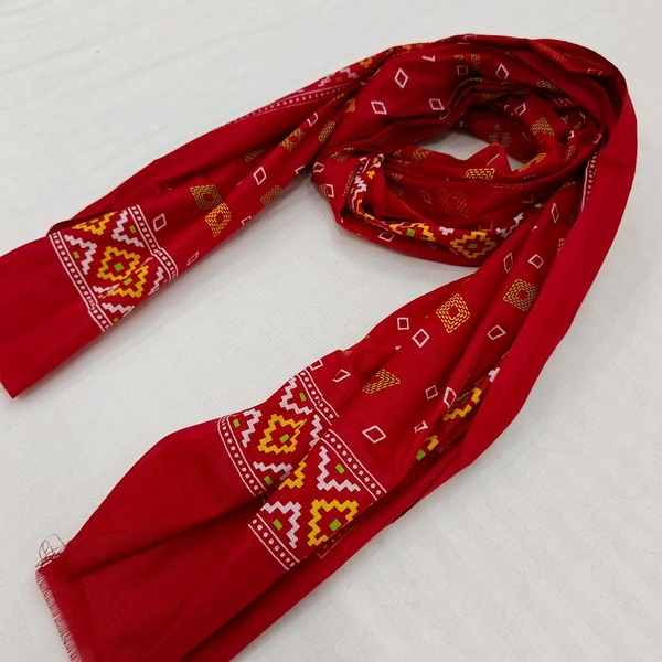 Twokart Cotton 265 GSM Bath, Face, Hair, Hand, Beach Gamcha (Red) Chanderi Gamchha - Free Size, Red