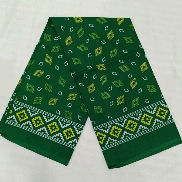 Twokart Cotton 265 GSM Bath, Face, Hair, Hand, Beach Gamcha (Green) Chanderi Gamchha - Free Size, Pine Green