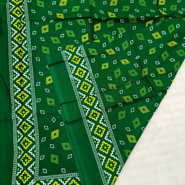 Twokart Cotton 265 GSM Bath, Face, Hair, Hand, Beach Gamcha (Green) Chanderi Gamchha - Free Size, Pine Green