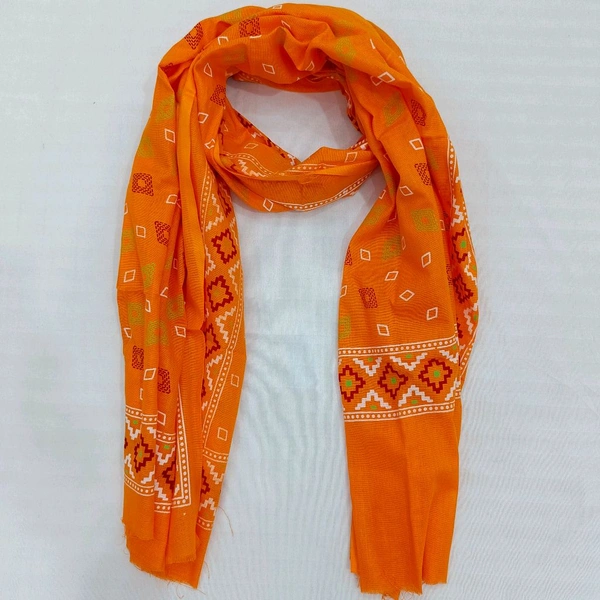 Twokart Cotton 265 GSM Bath, Face, Hair, Hand, Beach Gamcha (Orange) Chanderi Gamchha - Free Size, Web Orange