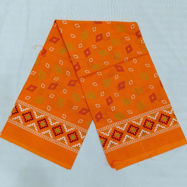 Twokart Cotton 265 GSM Bath, Face, Hair, Hand, Beach Gamcha (Orange) Chanderi Gamchha - Free Size, Web Orange