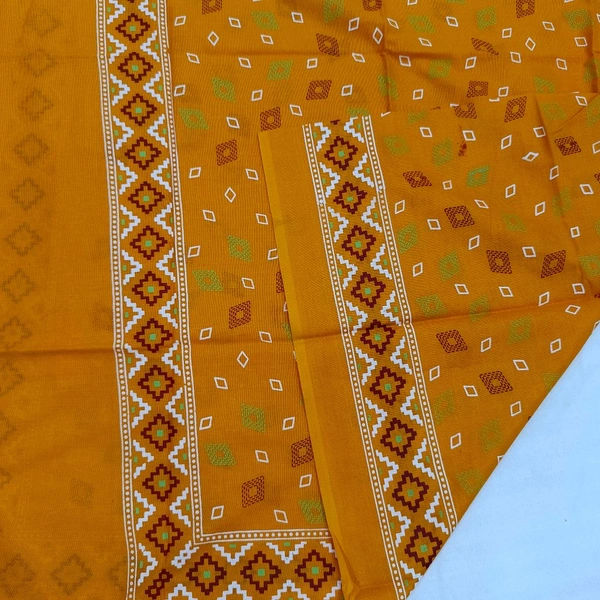 Twokart Cotton 265 GSM Bath, Face, Hair, Hand, Beach Gamcha (Orange) Chanderi Gamchha - Free Size, Web Orange