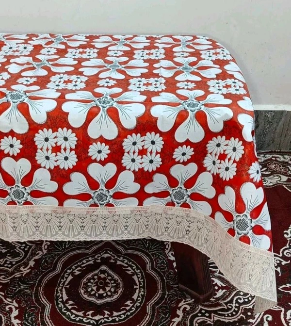 Twokart Floral 4 Seater Table Cover (,Multicolor, PVC) - 4 Seater