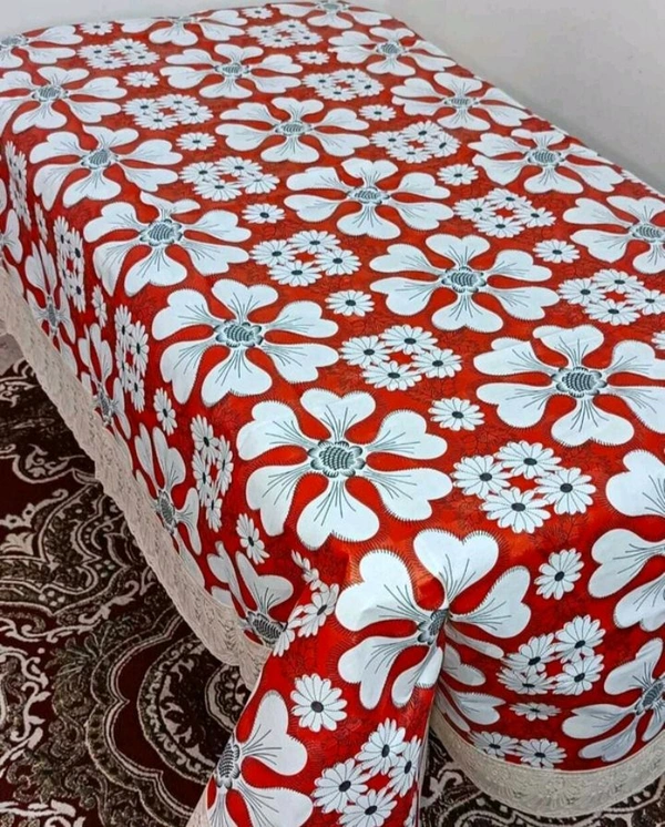 Twokart Floral 4 Seater Table Cover (,Multicolor, PVC) - 4 Seater