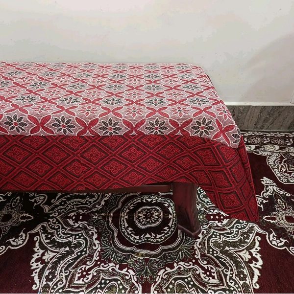 Twokart Self Design 4 Seater Table Cloth (Red, Cotton) - Red, 4 Seater