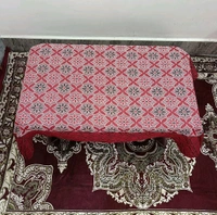Twokart Self Design 4 Seater Table Cloth (Red, Cotton) - Red, 4 Seater