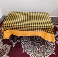 Twokart Self Design 4 Seater Table Cloth (Yellow, Cotton) - 4 Seater, Yellow