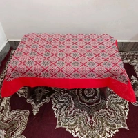 Twokart Self Design 4 Seater Table Cloth (Red, Cotton) - Red, 4 Seater