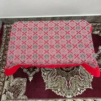 Twokart Self Design 4 Seater Table Cloth (Red, Cotton) - Red, 4 Seater