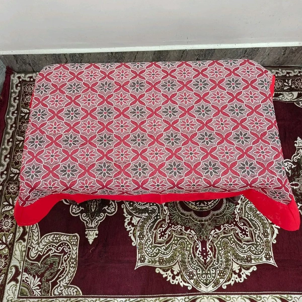 Twokart Self Design 4 Seater Table Cloth (Red, Cotton) - Red, 4 Seater