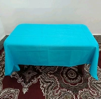 Twokart Self Design 4 Seater Table Cloth (Light Blue, Cotton) - 4 Seater, Blue