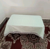 Twokart Self Design 4 Seater Table Cloth (Mint Green,Cotton) Border Design  - 4 Seater, Pine Green