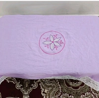 Twokart Hand Embroidery  4 Seater Table Cloth (Purple, Cotton) - 4 Seater, Purple
