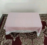 Twokart Self Design 4 Seater Table Cloth (Light Pink,Cotton) Border Design  - 4 Seater, Fuchsia Pink