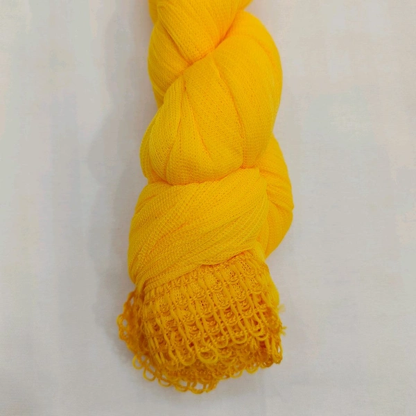 Twokart Chiffon Solid Women Duppata (Yellow, 2.25) - 2.25, Yellow