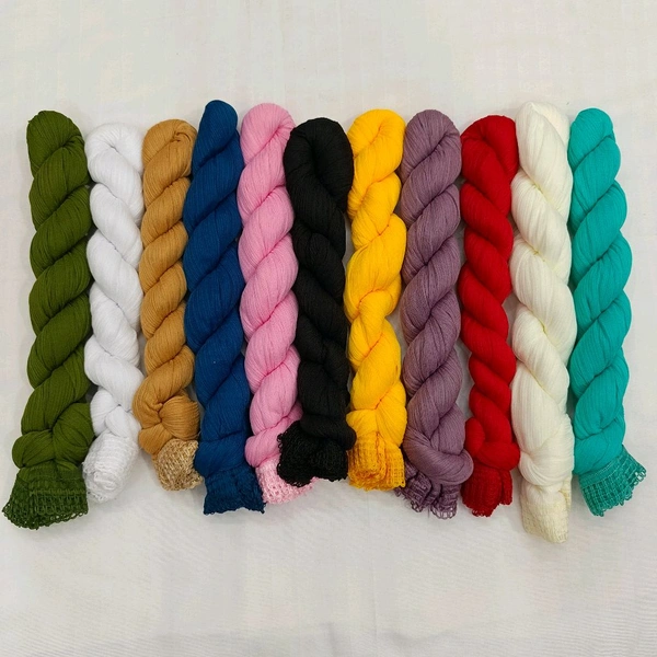 Twokart Chiffon Solid Women Duppata (MultiColor, 2.25) Pack Of 11 Duppata  - 2.25, Hemp
