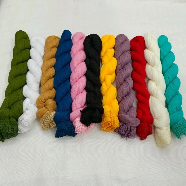 Twokart Chiffon Solid Women Duppata (MultiColor, 2.25) Pack Of 11 Duppata  - 2.25, Hemp