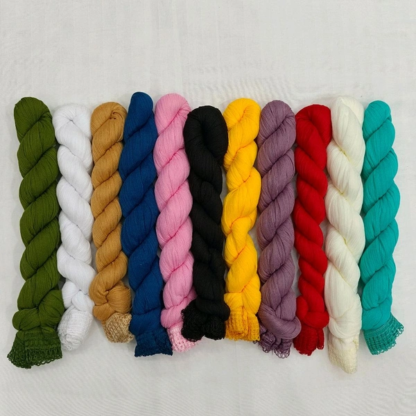 Twokart Chiffon Solid Women Duppata (MultiColor, 2.25) Pack Of 11 Duppata  - 2.25, Hemp
