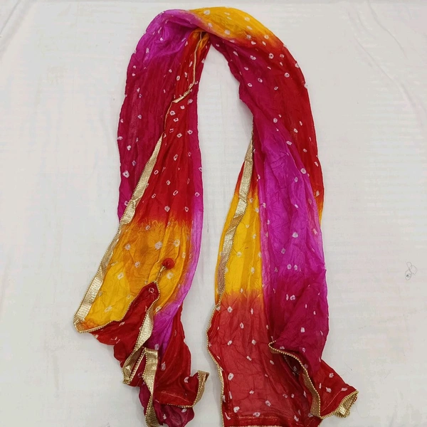 Twokart Art Silk Printed Women Duppata (Multicolor, 2.25) Pack Of 1 - 2.25, Magenta / Fuchsia
