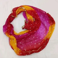 Twokart Art Silk Printed Women Duppata (Multicolor, 2.25) Pack Of 1 - 2.25, Magenta / Fuchsia