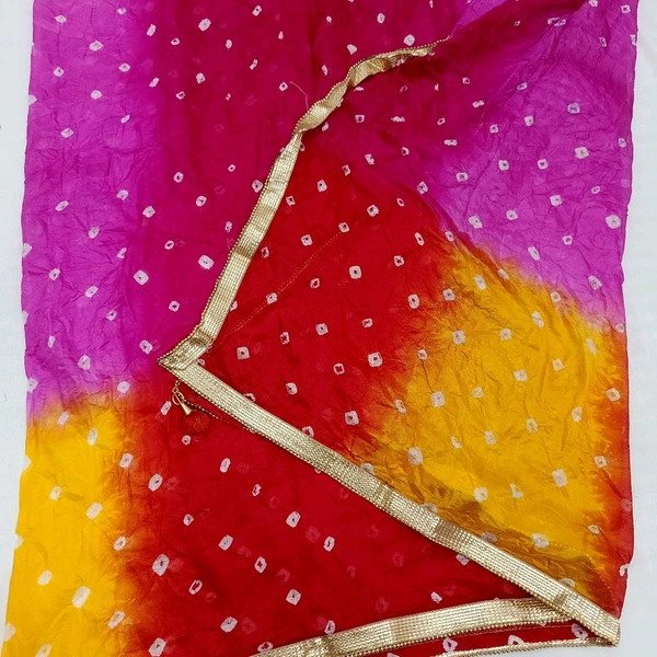 Twokart Art Silk Printed Women Duppata (Multicolor, 2.25) Pack Of 1 - 2.25, Magenta / Fuchsia