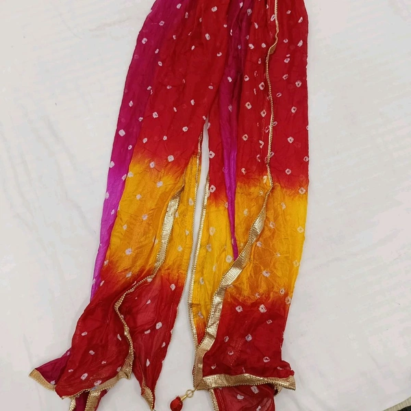 Twokart Art Silk Printed Women Duppata (Multicolor, 2.25) Pack Of 1 - 2.25, Magenta / Fuchsia