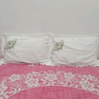 Twokart Hand Embroidery Cushion & Pillow Cover (Pack Of 2, White) (Pillow17) - White, 51×70