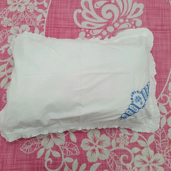 Twokart Hand Embroidery Cushion & Pillow Cover (Pack Of 2, White) (Pillow21) - White, 51×70