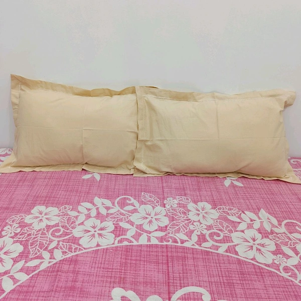 Twokart Plain Cushion & Pillow Cover (Pack Of 2, Cream, Cotton) (Pillow25) - 47×70, Cream