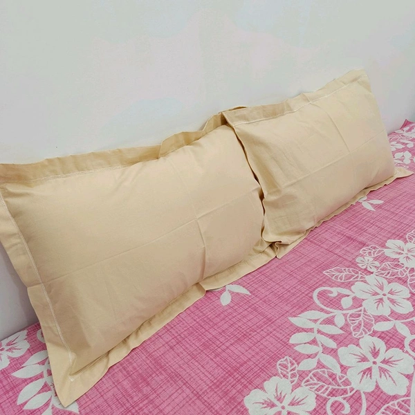 Twokart Plain Cushion & Pillow Cover (Pack Of 2, Cream, Cotton) (Pillow25) - 47×70, Cream