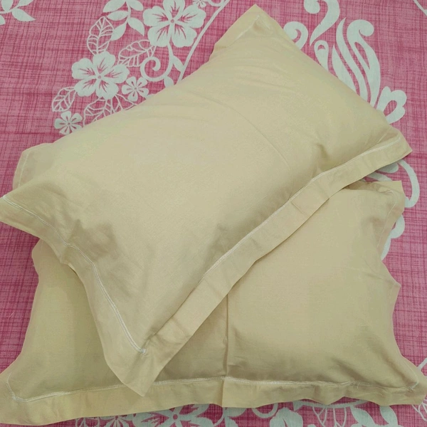 Twokart Plain Cushion & Pillow Cover (Pack Of 2, Cream, Cotton) (Pillow25) - 47×70, Cream