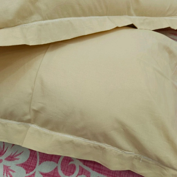 Twokart Plain Cushion & Pillow Cover (Pack Of 2, Cream, Cotton) (Pillow25) - 47×70, Cream