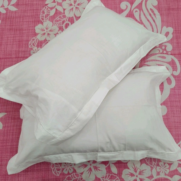 Twokart Plain Cushion & Pillow Cover (Pack Of 2, White, Cotton) (Pillow26) - 47×70, White
