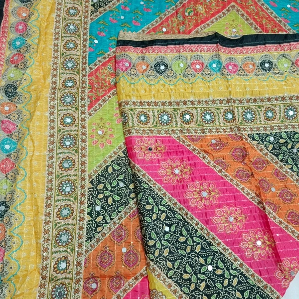 Twokart Cotton Silk Graphic Print Women Dupatta (Multicolor, 2.25) Pack Of 1 , D30 - 2.25, Parsley