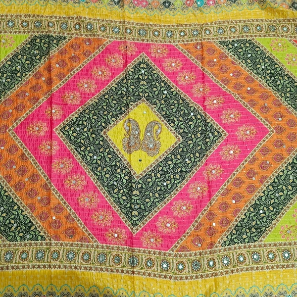 Twokart Cotton Silk Graphic Print Women Dupatta (Multicolor, 2.25) Pack Of 1 , D30 - 2.25, Parsley