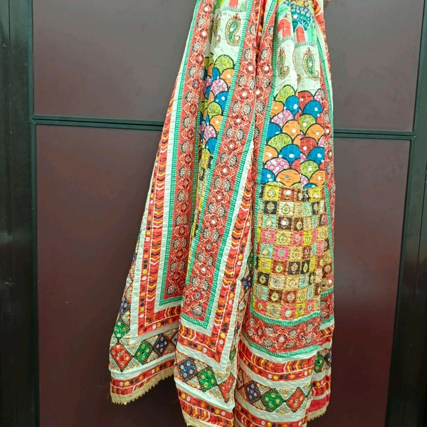 Twokart Cotton Silk Graphic Print Women Dupatta (Multicolor, 2.25) Pack Of 1 , D31 - 2.25, Parsley