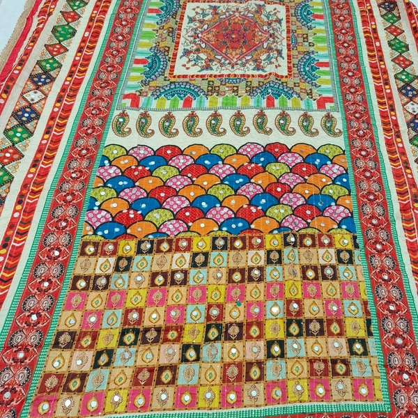 Twokart Cotton Silk Graphic Print Women Dupatta (Multicolor, 2.25) Pack Of 1 , D31 - 2.25, Parsley