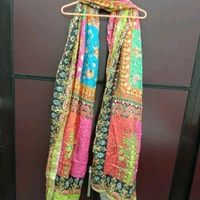 Twokart Cotton Silk Graphic Print Women Dupatta (Multicolor, 2.25) Pack Of 1 , D32 - 2.25, Parsley