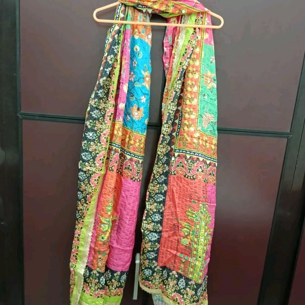 Twokart Cotton Silk Graphic Print Women Dupatta (Multicolor, 2.25) Pack Of 1 , D32 - 2.25, Parsley