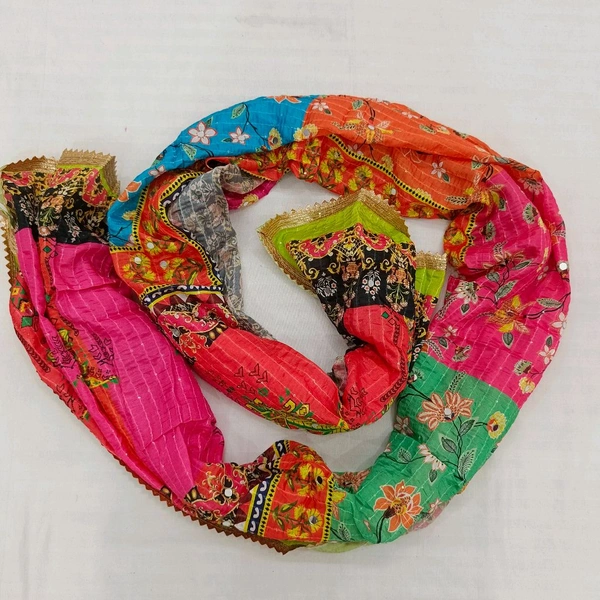 Twokart Cotton Silk Graphic Print Women Dupatta (Multicolor, 2.25) Pack Of 1 , D32 - 2.25, Parsley