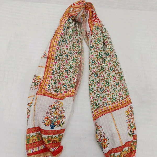 Twokart Cotton Silk Graphic Print Women Dupatta (Multicolor, 2.25) Pack Of 1 , D33 - 2.25, Spring Rain