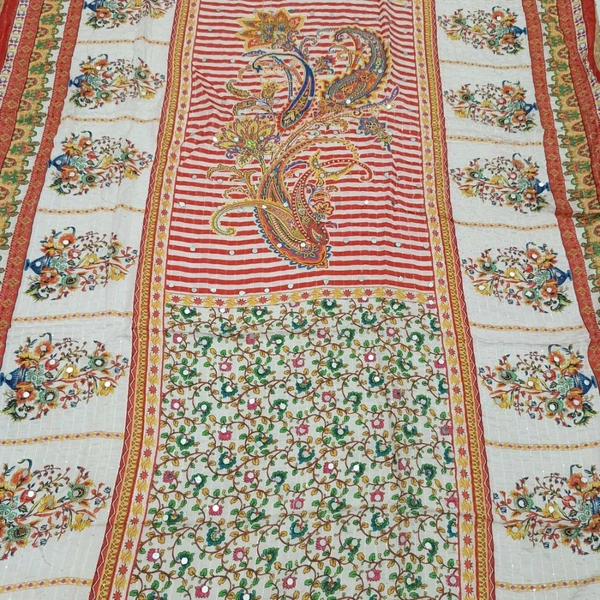 Twokart Cotton Silk Graphic Print Women Dupatta (Multicolor, 2.25) Pack Of 1 , D33 - 2.25, Spring Rain