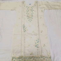 Twokart Embroidery Cotton Blend Kurta, Pant, Duppata Set Suit ( Cream , Size M, SUIT1) - M, Cream