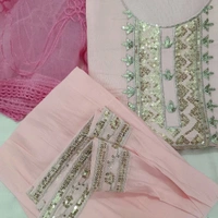Twokart Embroidery Cotton Blend Kurta, Pant, Duppata Set Suit (Pink , Size M, SUIT2) - M, Pink
