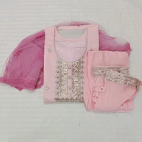 Twokart Embroidery Cotton Blend Kurta, Pant, Duppata Set Suit (Pink , Size M, SUIT2) - M, Pink