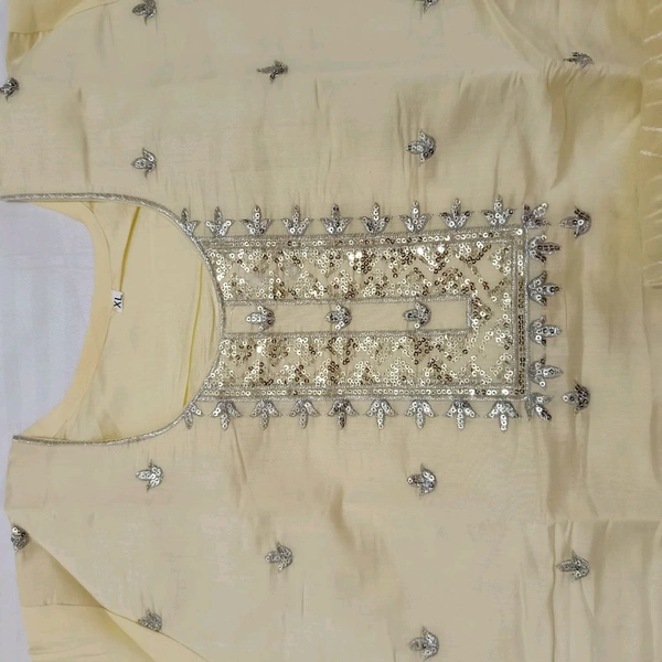 Twokart Embroidery Cotton Blend Kurta, Pant, Duppata Set Suit (Yellow , Size M, SUIT4) - M, Yellow