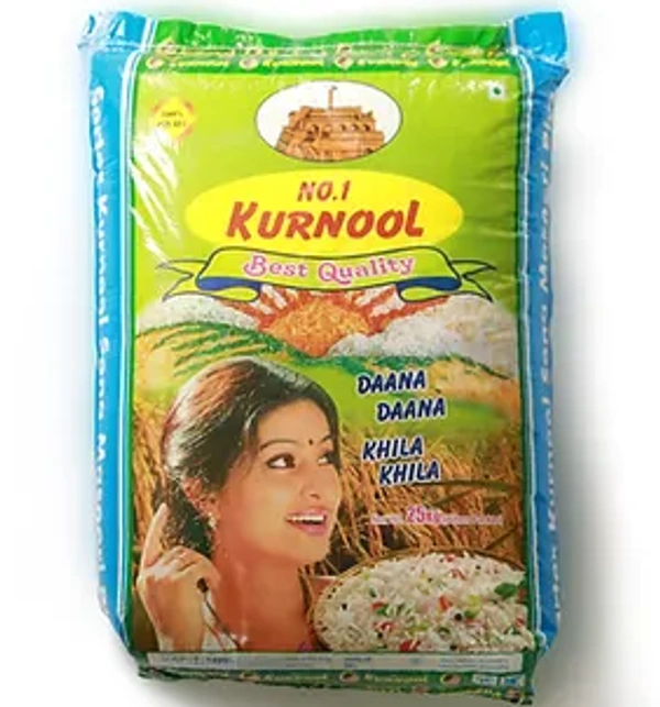 Kurnool Sonamasoori (Raw) Rice - 25 KG